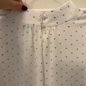Women’s White and Gold J Crew Blouse size Large